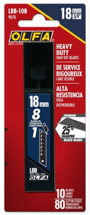 OLFA PACK DE 10 CUCHILLAS DE NEGRAS PARA CUTERS 18MM - ACERO AL C
