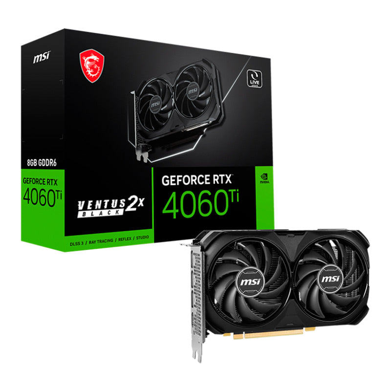 MSI GeForce RTX 4060 Ti VENTUS 2X BLACK 8G OC NVIDIA 8 GB GDDR6