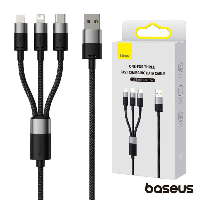 CABO USB-A 2.0 MACHO P LIGHTNINGUSB-CMICROUSB 3.5A BASEUS