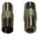 CONECTOR TIPO F FÊMEA PAL PARA CONECTOR F FÊMEA METAL PRATEADO