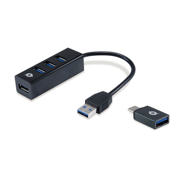 Conceptronic HUBBIES04B hub de interface USB 3.2 Gen 1 (3.1 Gen 1