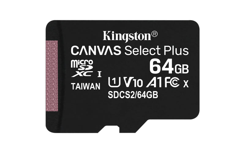 MICROSD KINGSTON CANVAS SELECT PLUS 64GB CLASS10 UHS-I SDHC(100MB