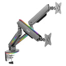 SUPORTE ALPHA GAMER NAVI HEAVY-DUTY DUAL MONITOR RGB