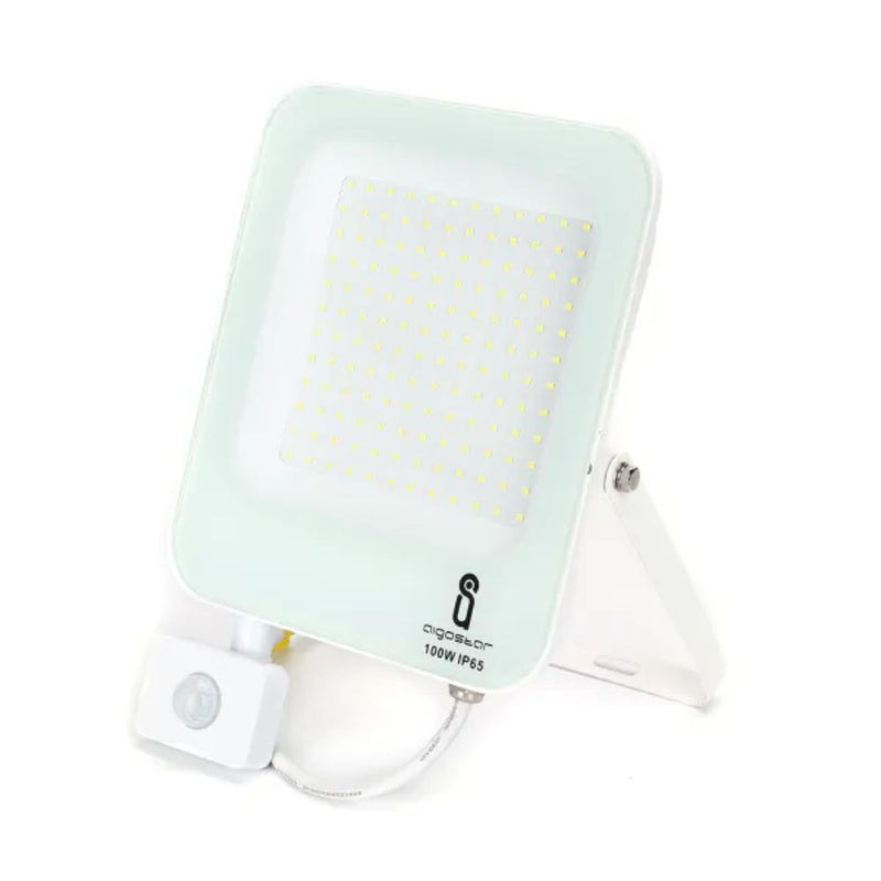 HOLOFOTE LED COM SENSOR BRANCO 100W