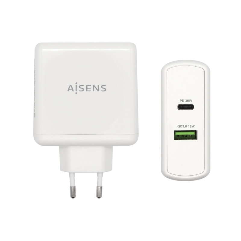 AISENS ASCH-2PD30QC-W carregador de dispositivos móveis Branco In