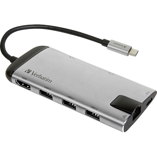 VERBATIM HUB USB-C 2XUSB3 1XHDMI 1XUSB-C PD 100W 1XRJ45 1XC.READE