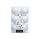 CAIXA DE 12 BOLAS BRANCAS DECORATIVAS PARA ÁRVORE DE NATAL Ø6CM