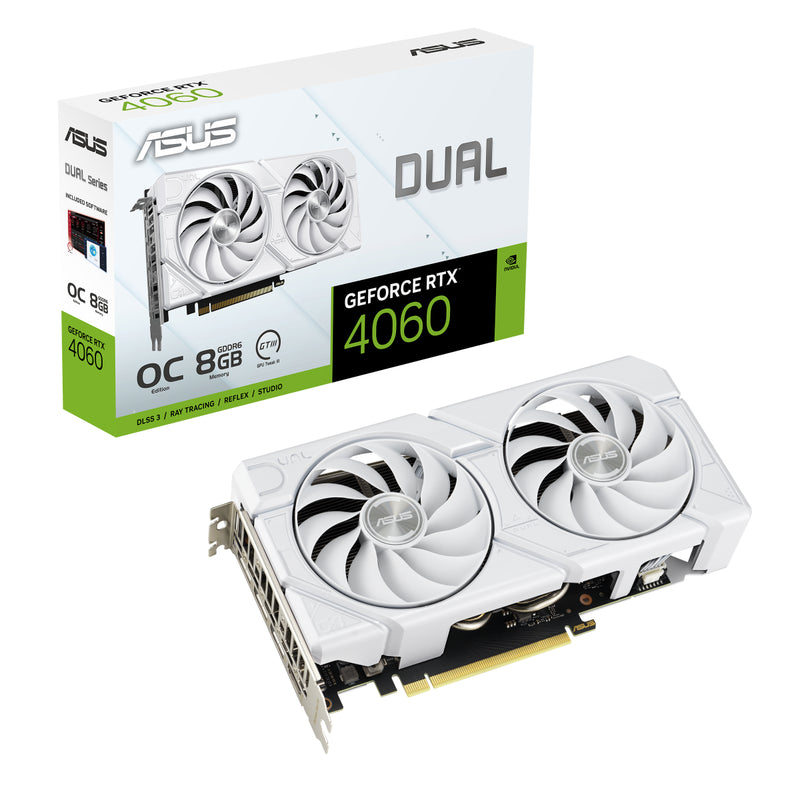 TARJETA GRÁFICA ASUS DUAL GEFORCE RTX 4060 EVO OC WHITE EDITION 8