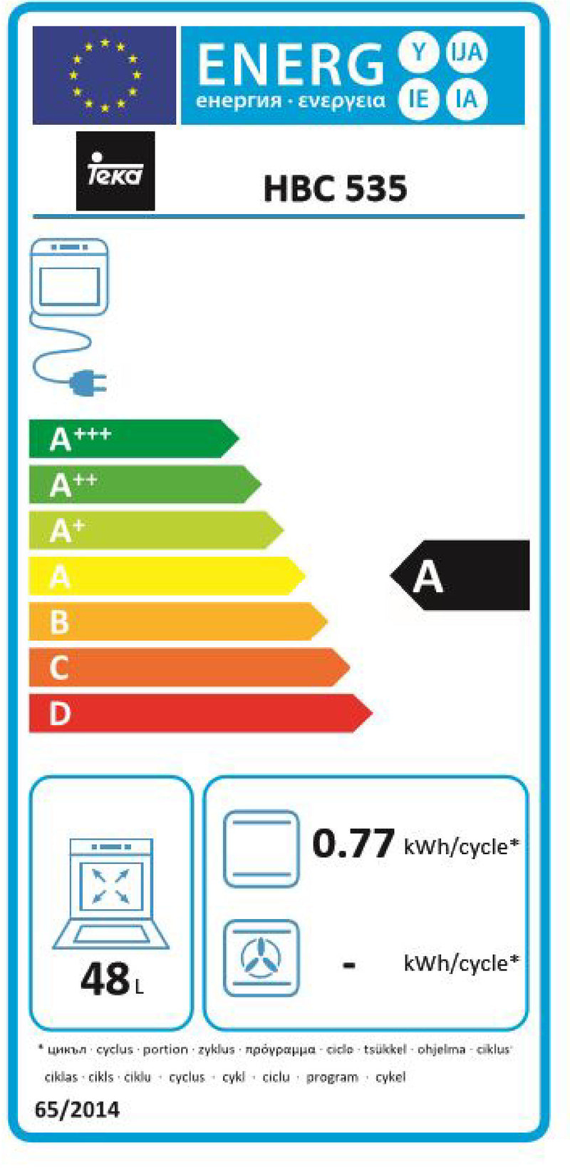 Teka HBC 535 48 l 2593 W A Preto, Aço inoxidável