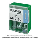 CAIXA M 2 UNID. PARAFUSO METRICO CAB HEX+PORCA ZINCO M 10X60MM FA