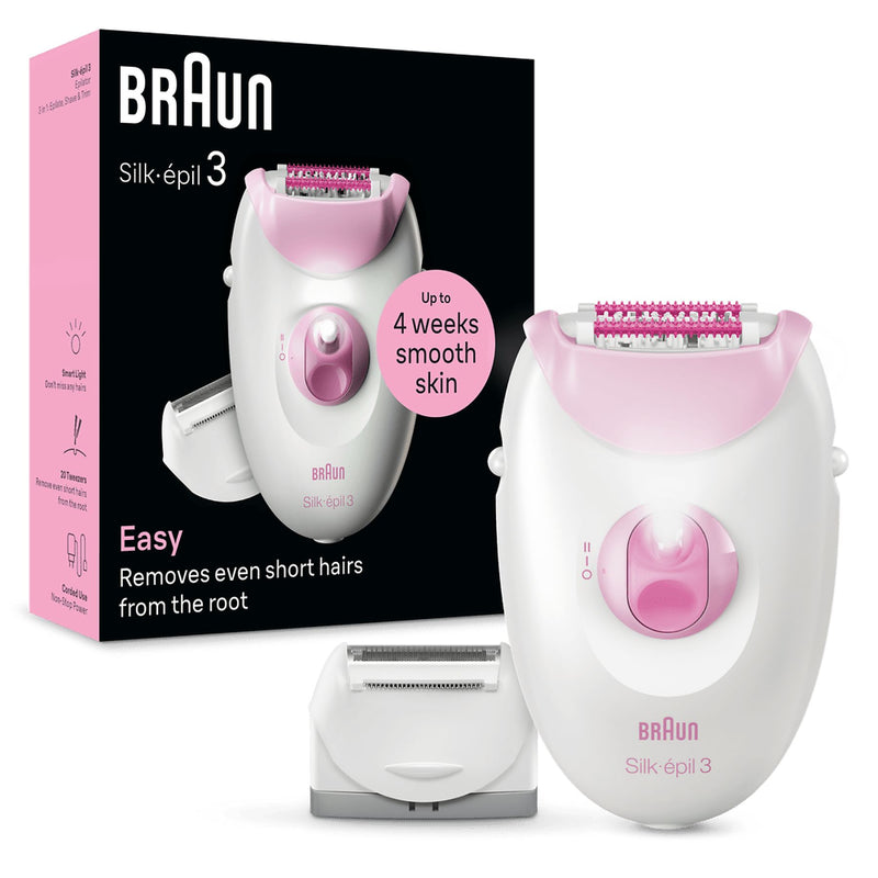 Braun Silk-épil 3 3-031 20 pinças Rosa, Branco