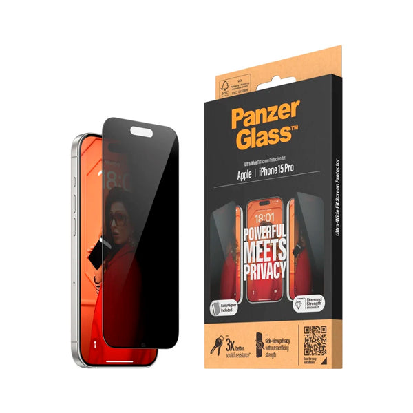 PanzerGlass Ultra Wide Fit Privacy Proteção de ecrã transparente