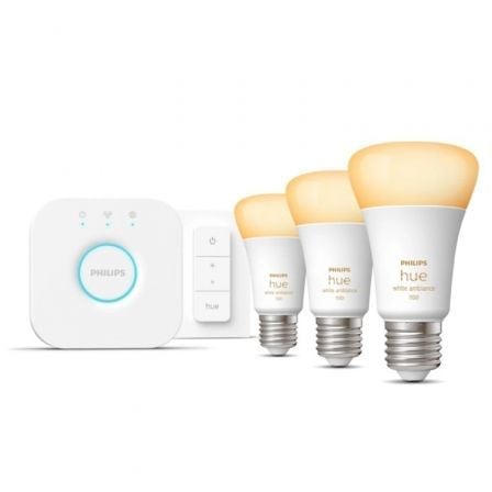 Philips Luz ambiente branca Hue Kit inicial: 3 lâmpadas inteligen