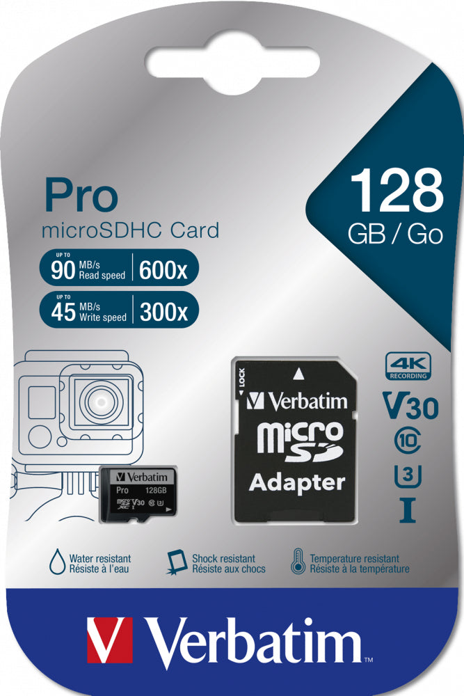 Verbatim Pro 128 GB MicroSDXC UHS-I Classe 10