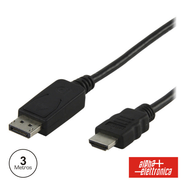 CABO DISPLAYPORT MACHO HDMI MACHO 3M