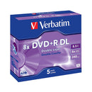 VERBATIM DVD+R 8X 8.5GB 240MIN DOUBLE LAYER CAIXA NORMAL (JEWEL)