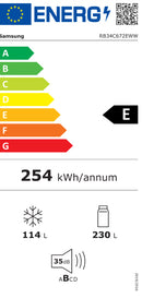 FRIGORÍFICO COMBINADO SAMSUNG RB34C672EWW 1853X595 BRANCO