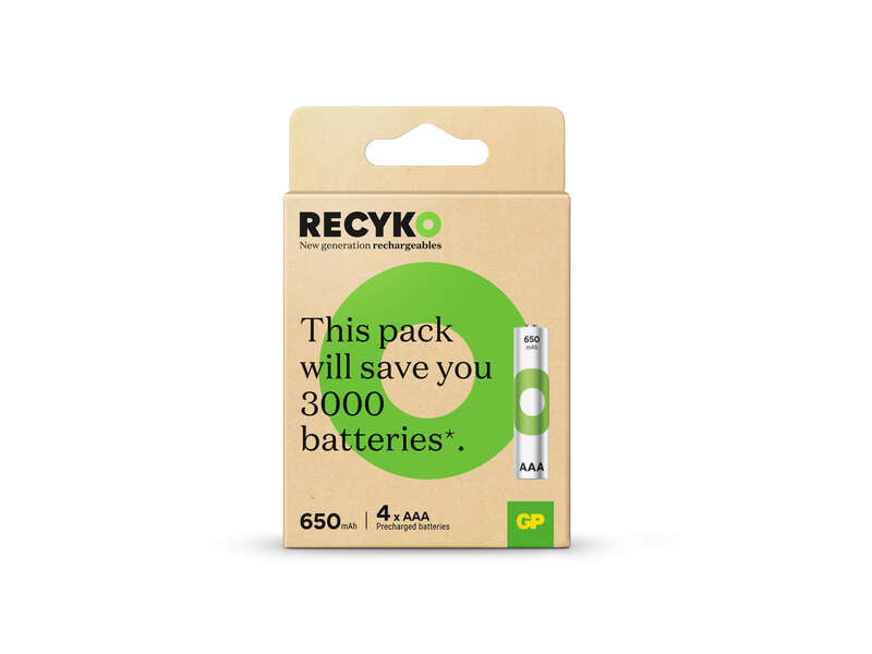 GP RECYKO PACK DE 4 PILAS RECARGABLES 650MAH AAA 1.2V - PRECARGAD