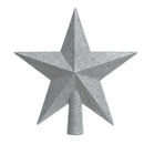 ESTRELA PRATEADA COM PURPURINA PARA ÁRVORE DE NATAL 19X4,2X19CM
