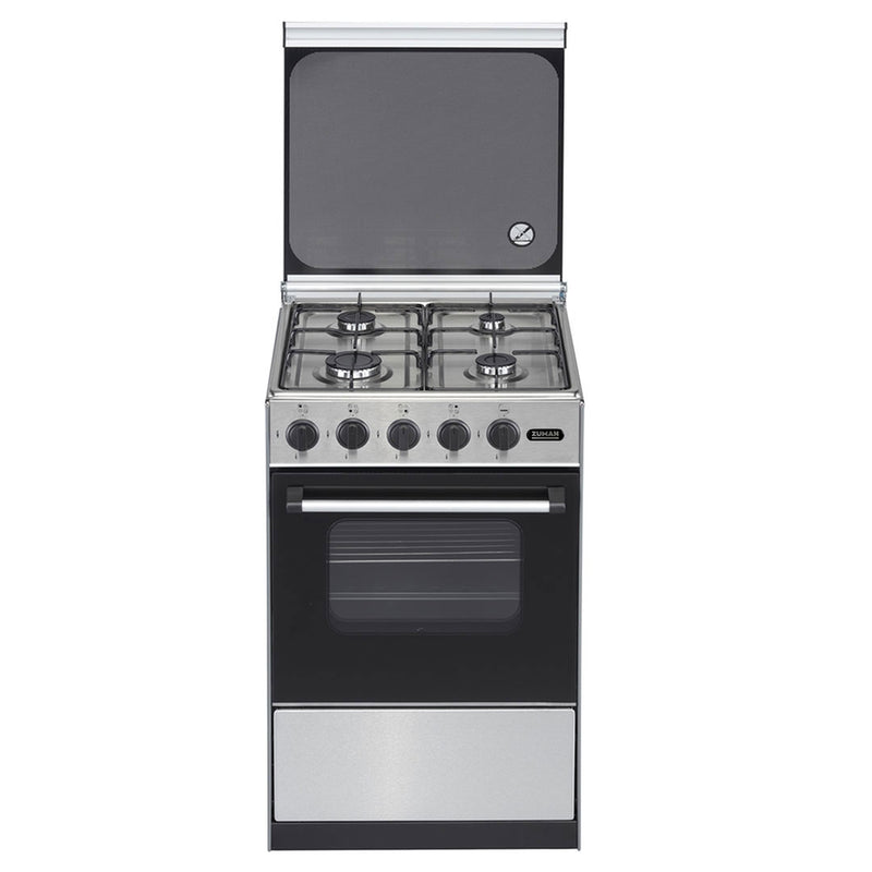 ZUMAN FOGAO 86X52X55CM 4GAS BUT ESTUFA FIXA INOX