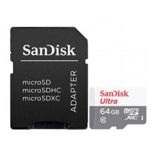 MICRO SD SANDISK 64GB ULTRA MICROSDHC 100MBS CLASS 10 UHS-I