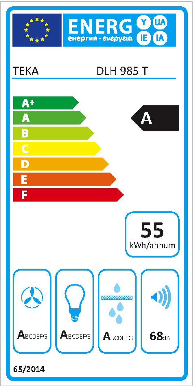 Teka DLH 985 T Montado na parede Preto, Aço inoxidável 740 m³/h A