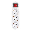ADAPTADOR DE 3 TOMADAS SCHUKO FRONTAL COM INTERRUPTOR, 16 A 250 V