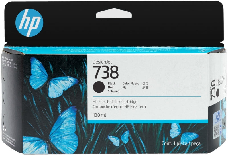 HP Tinteiro DesignJet 738 Preto (130 ml)