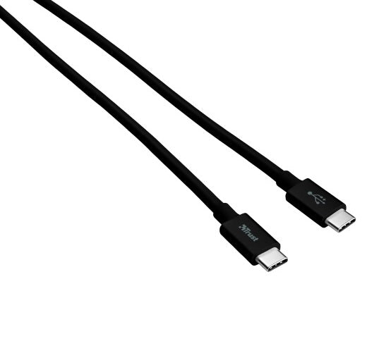 Trust 1m, 2xUSB2.0-C cabo USB USB 2.0 USB C Preto