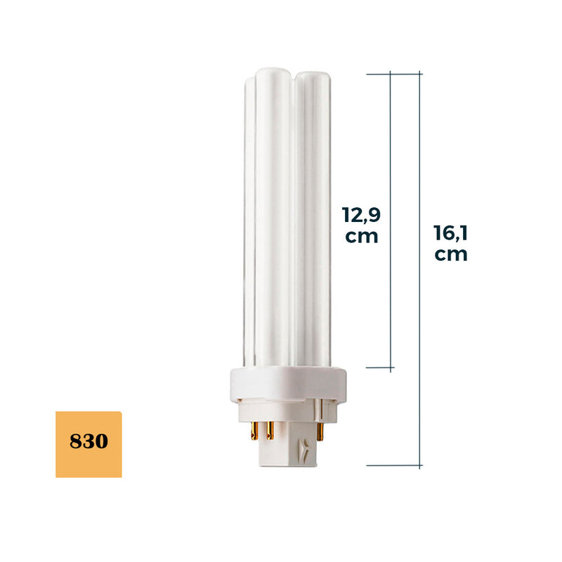 LÂMPADA DE BAIXO CONSUMO LYNX D-26W G24 3000K PLD-4PIN LUZ QUENTE