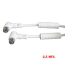 PROLONGADOR TV/VIDEO CURVO COM FILTRO 9,5MM 2,5M EMBALADO BRANCO