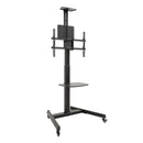 SOPORTE DE SUELO INCLINABLE CON RUEDAS TOOQ FS1184M-B PARA TV DE