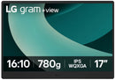 MONITOR LG 17" PORTATIL GRAM+ VIEW IPS WQXGA USB C