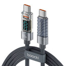 TOOCKI CHARGING CABLE C-C, 1M, 100W (GREY)