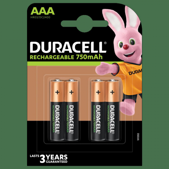 Duracell AAA (4pcs) Bateria recarregável Hidreto metálico de níqu