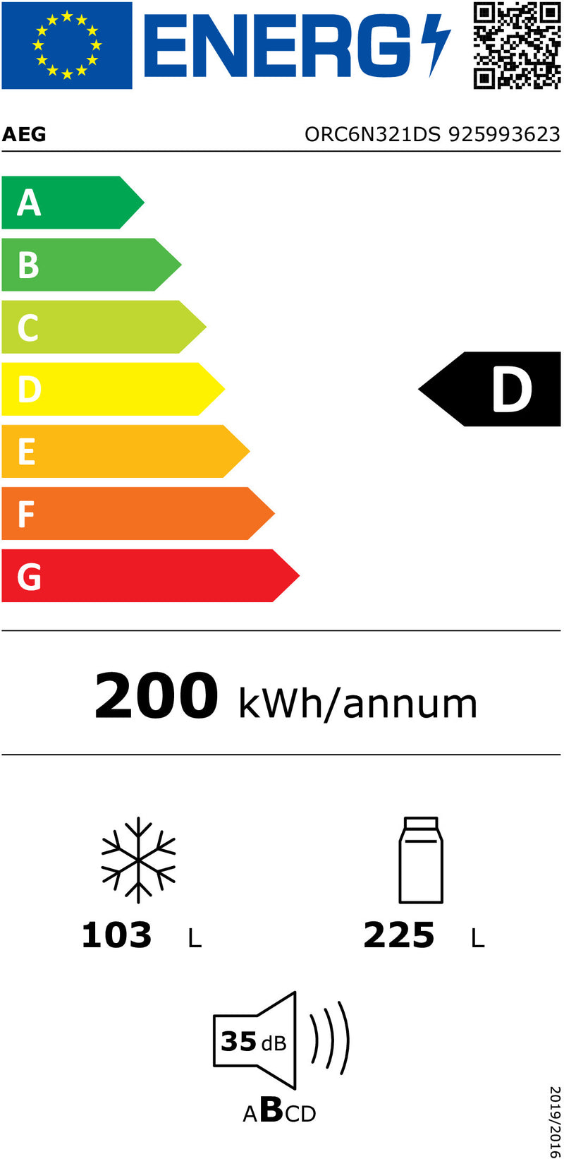 FRIGORÍFICO COMBINADO AEG ORC6N321DS( NO FROST NO CONGELADOR  - I