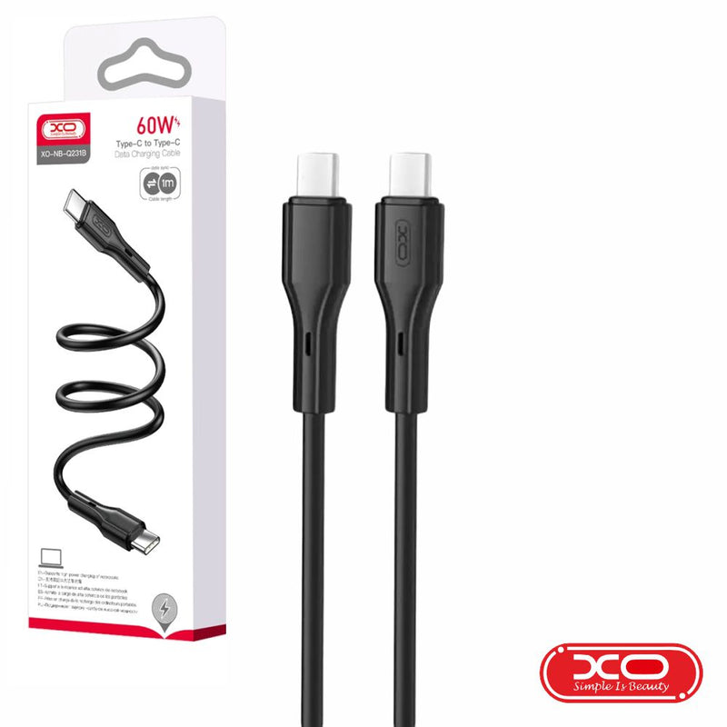 CABO USB-C MACHO  USB-C MACHO PD 60W 1M PRETO XO