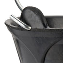 BALDE DE BORRACHA PRETA ITALIANA 10 L, COM CABO DE METAL.
