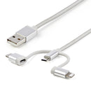 StarTech.com LTCUB1MGR cabo USB 1 m USB 2.0 USB A Micro-USB B Pra