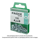 CAIXA M 100 UNID. ANILHA PLANA ZINCO 4,3X9MM FADIX