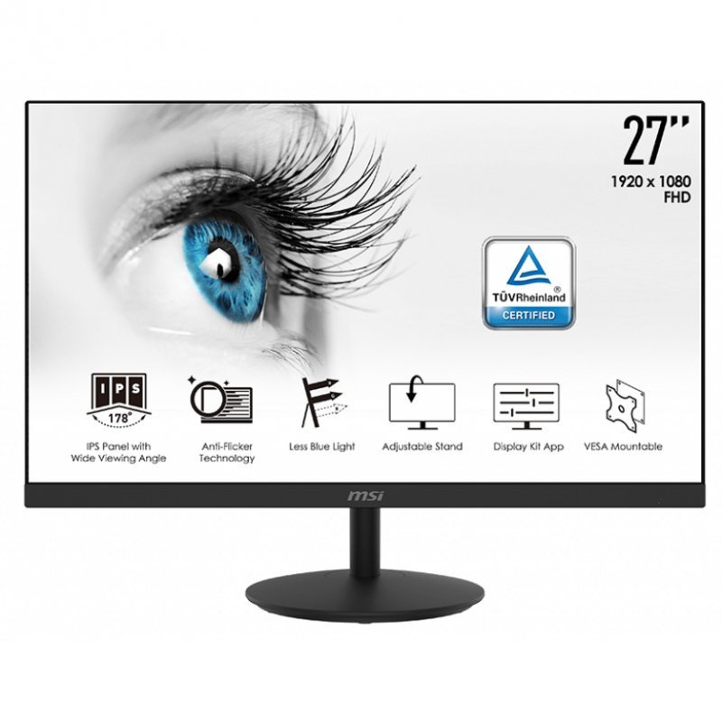 MONITOR MSI PRO MP271 27" FHD IPS 75HZ FRAMELESS VGA,HDMI CAUDIO