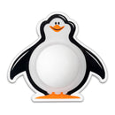 BATENTE DE PAREDE ADESIVO MODELO PINGUIN BRANCO INOFIX