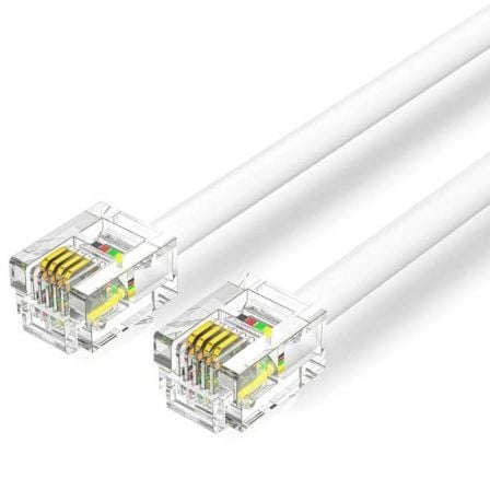 CABLE DE TELÉFONO RJ11 6P4C VENTION IQBWQ  20M BLANCO