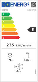 FRIGORÍFICO COMBINADO DE ENCASTRE HISENSE RB3B250SAWE