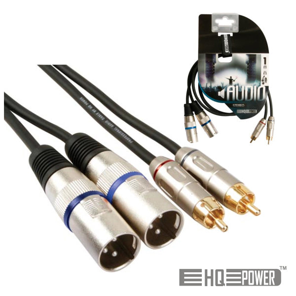 CABO 2-XLR 3P MACHO  2-RCA MACHO 1M HQ POWER