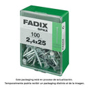 CAIXA M 100 UNID. PREGO CP AÇO 2,4X25MM FADIX