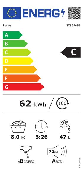 MÁQUINA DE LAVAR ROUPA BALAY 3TS976BE 8K 1200R