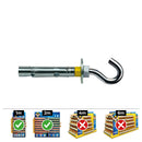 CAIXA 25 UN FIXAÇÃO DYNABOLT GANCHO Ø8X45MM ZINCADO CELO