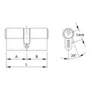 CILINDRO F5S3030LC DE LATÃO 60MM (30+30MM) CAM CURTO 13MM. COM 3