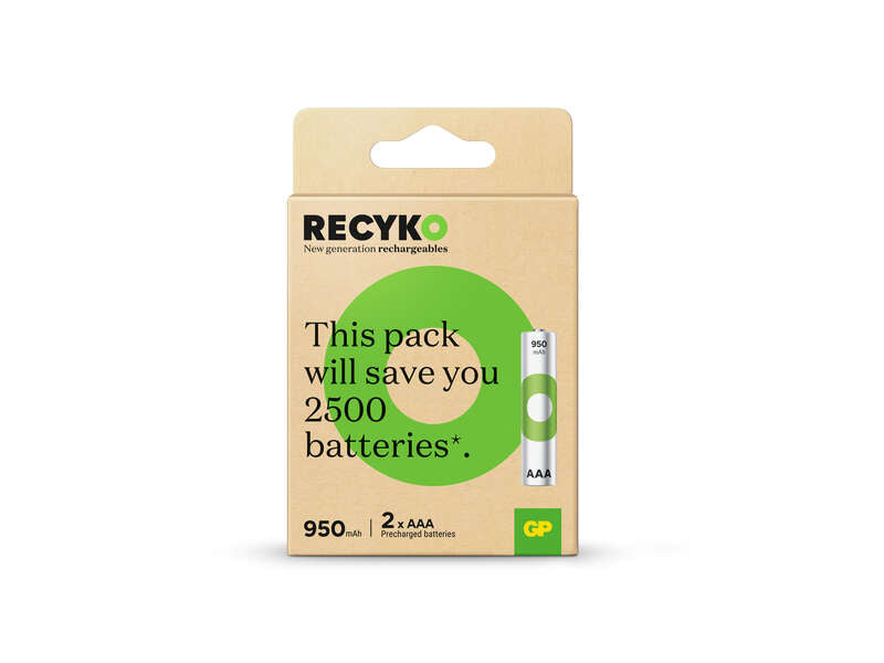 GP RECYKO PACK DE 2 PILAS RECARGABLES 950MAH AAA 1.2V - PRECARGAD